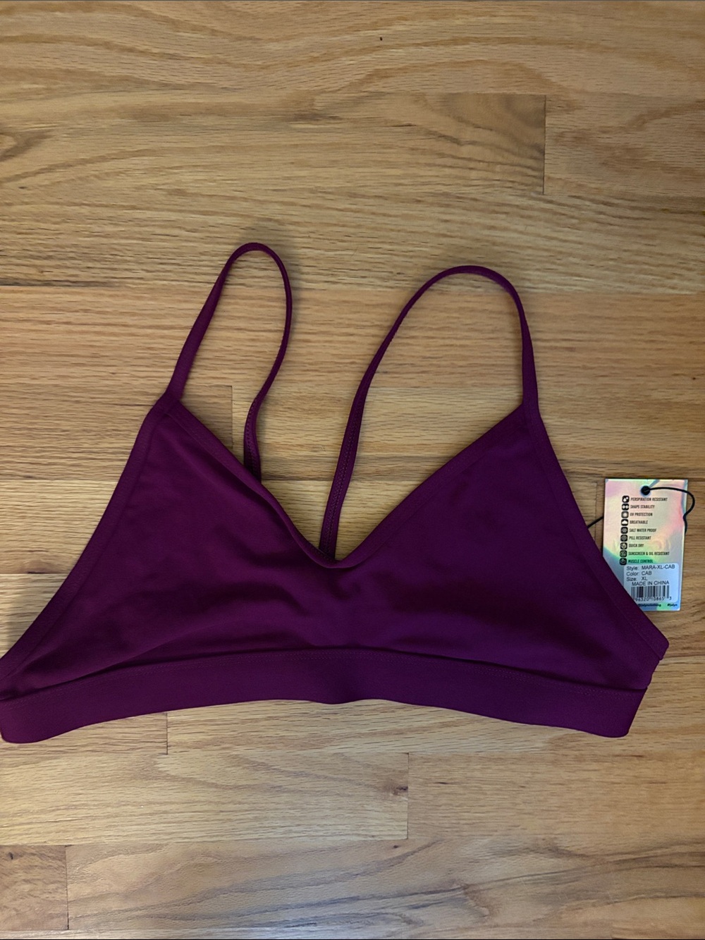 Jolyn Clothing Plum V-Neck Triangle Swim Top